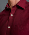 Slim Fit Long sleeves-Formal Shirts-Burgundy