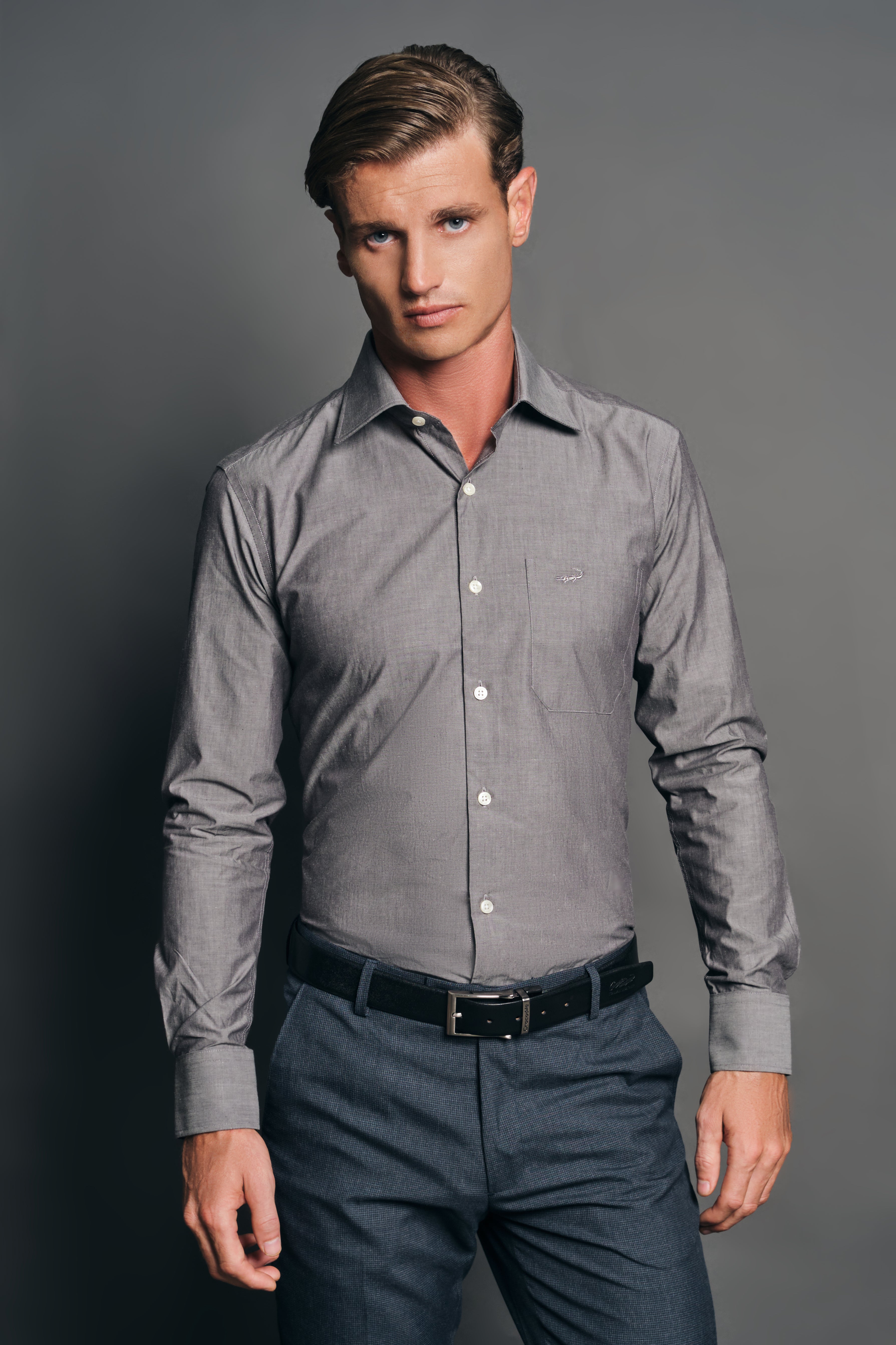 Gray pants on sale with black shirt