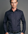 Slim Fit Long sleeves-Casual Shirts-Black Inck