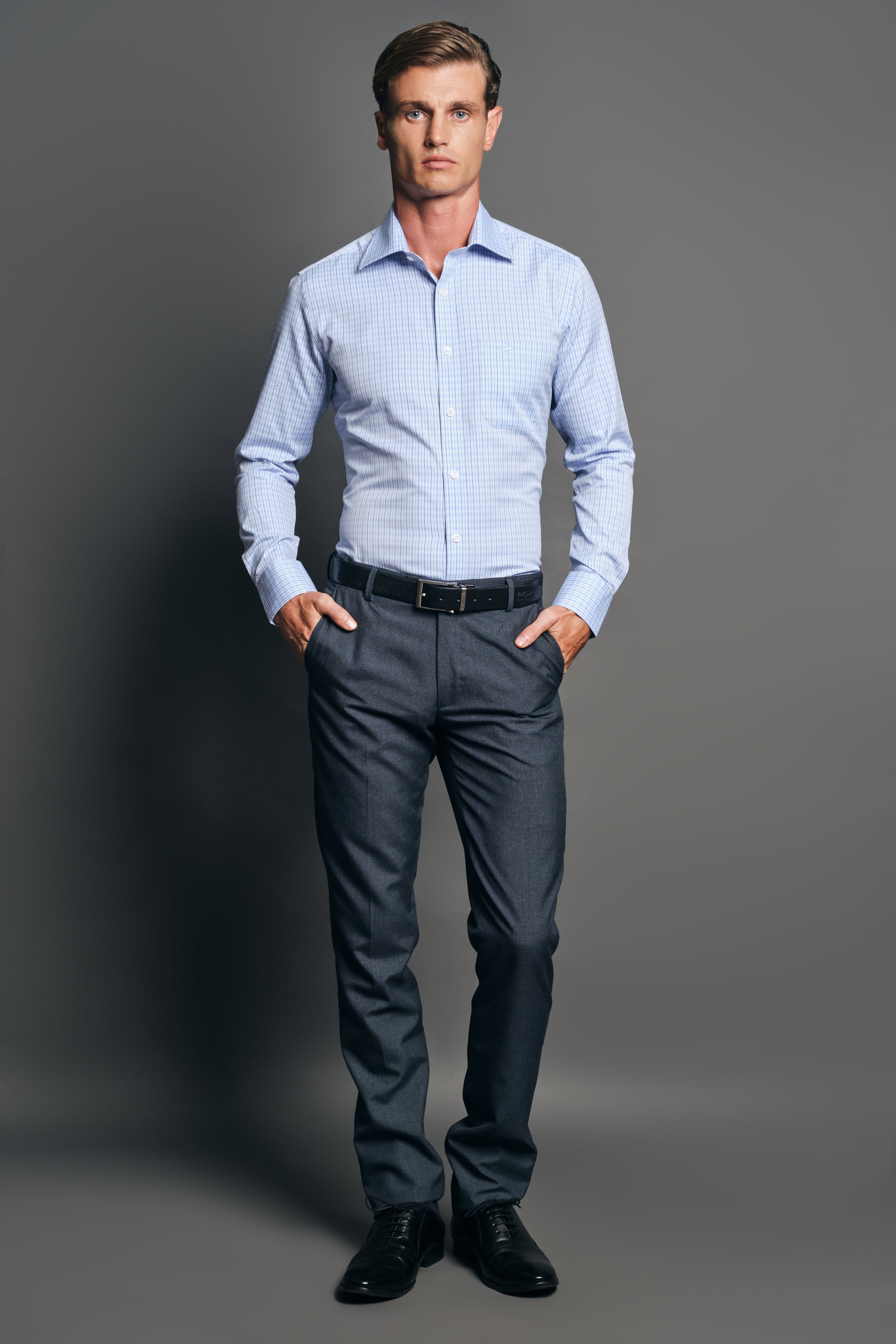 What is a good shirt to wear with dark gray dress pants? - Quora
