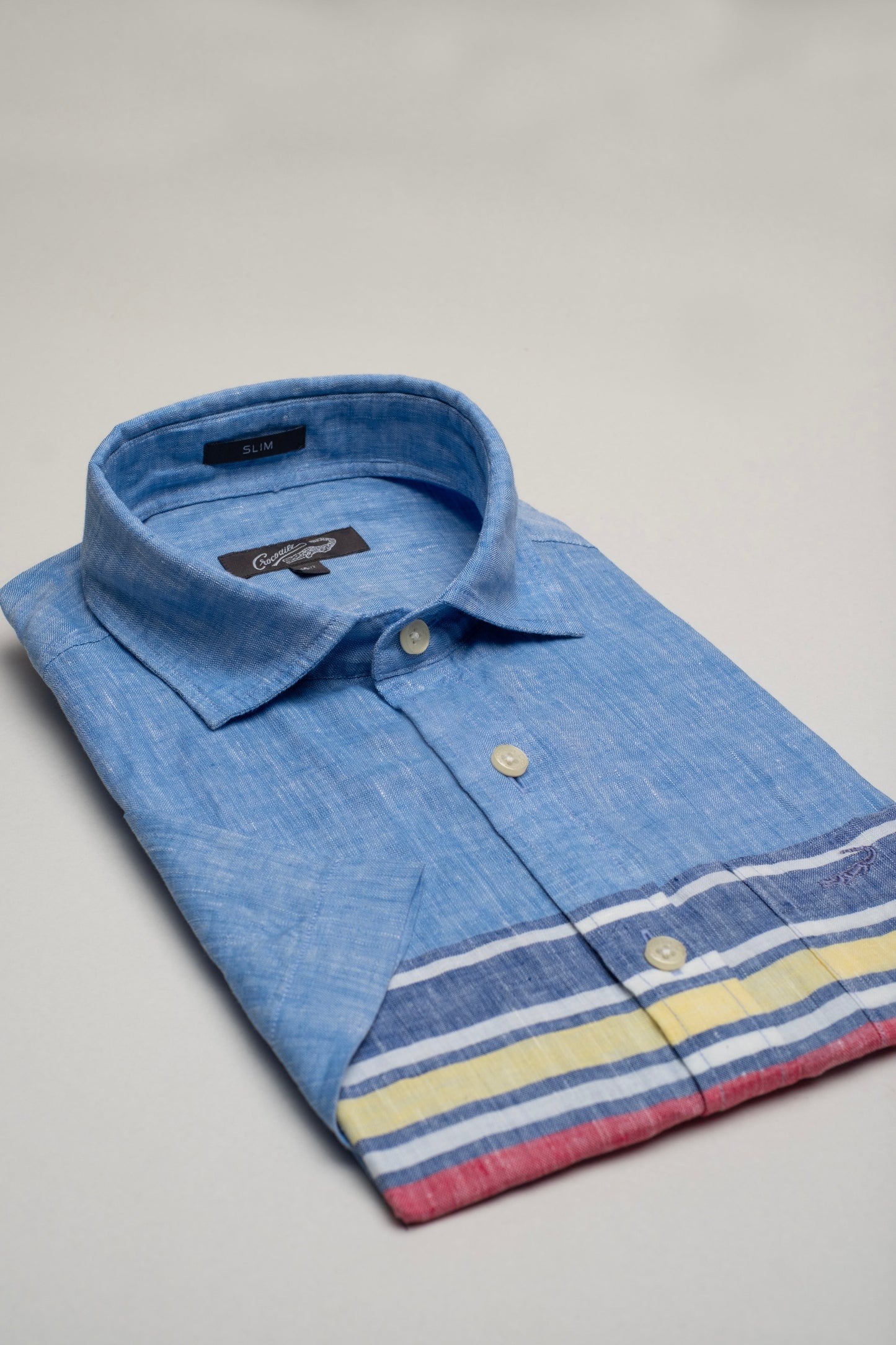 Slim Fit Stripe-Casual-Blue