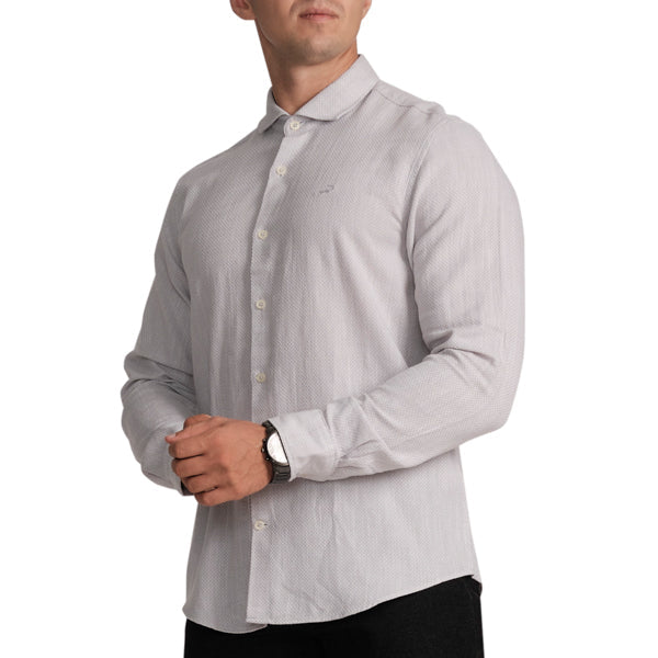 Semi-Casual Full Sleeve Sports Fit Shirt with Cutaway Collar-High Rice