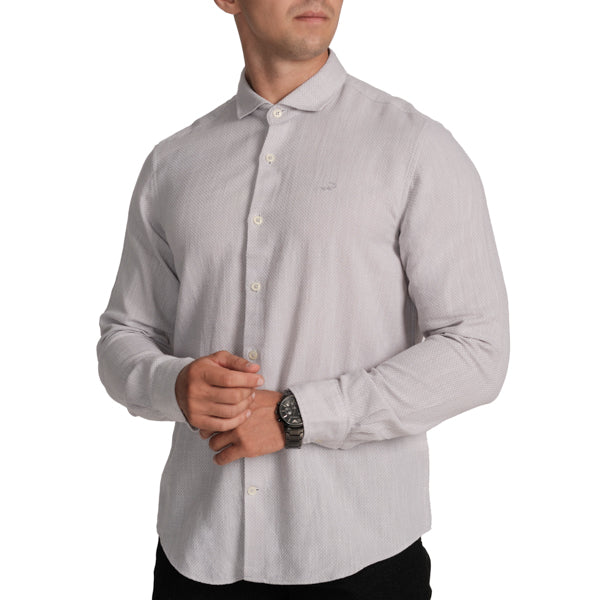 Semi-Casual Full Sleeve Sports Fit Shirt with Cutaway Collar-High Rice