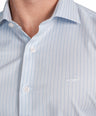 Formal Full Sleeve Slim Fit Stripe Shirt- Little Boy Blue
