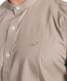 Semi-Casual Half Sleeve Sport Fit Shirt with Mandarin Collar-Opal Grey