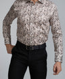 Crocodile Mens Slim Fit Evening Fs Shirt Pine Bark