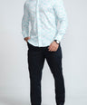 Crocodile Mens Slim Fit Evening FS Shirt Blue - Blue Mist