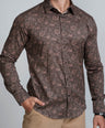 Crocodile Mens Slim Fit Evening FS Shirt Copper Brown