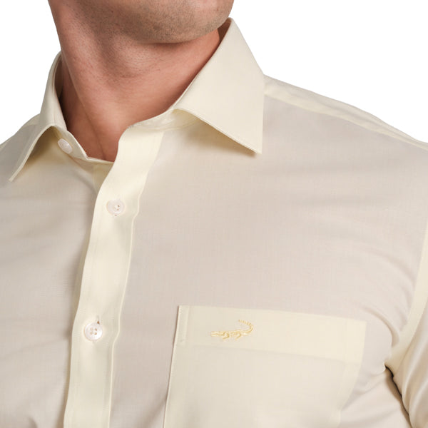 Slim Fit Full Sleeve Formal Shirt with American Placket-Aqua Glass