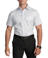 Slim Fit Short Sleeve Formal Shirt with American Placket-Powder