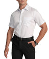 Slim Fit Short Sleeve Formal Shirt with American Placket-White