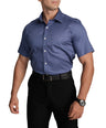 Slim Fit Short Sleeve Formal Shirt with American Placket-Blue Yonder