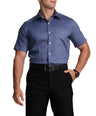 Slim Fit Short Sleeve Formal Shirt with American Placket-Blue Yonder