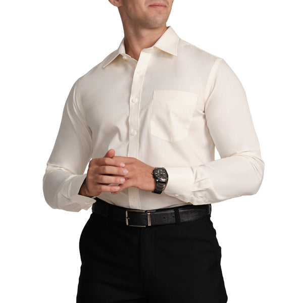 Slim Fit Full Sleeve Formal Core Shirt with American Placket- Aurora