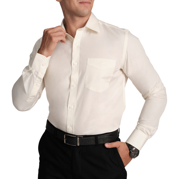 Slim Fit Full Sleeve Formal Core Shirt with American Placket- Aurora