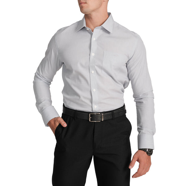 Slim Fit Full Sleeve Formal Core Shirt with American Placket- Dream Blue