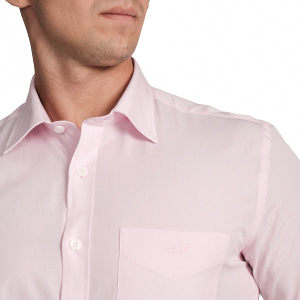 Slim Fit Full Sleeve Formal Core Shirt with American Placket- Baby Blue