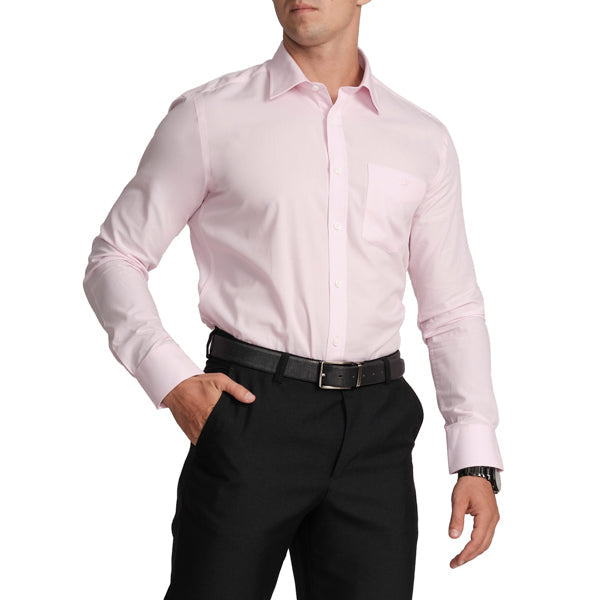 Slim Fit Full Sleeve Formal Core Shirt with American Placket- Baby Blue