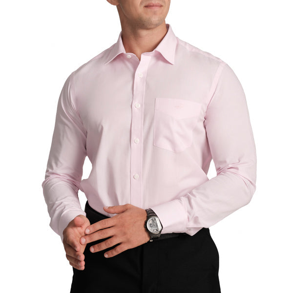 Slim Fit Full Sleeve Formal Core Shirt with American Placket- Baby Blue