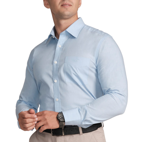 Slim Fit Full Sleeve Formal Core Shirt -Vista Blue