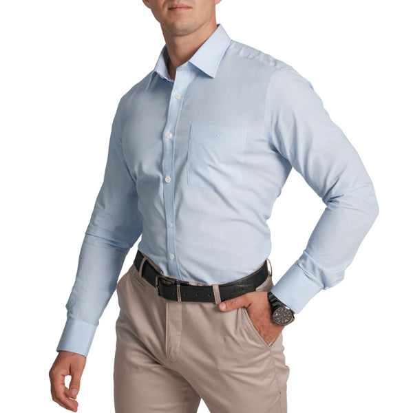 Slim Fit Full Sleeve Formal Core Shirt -Vista Blue