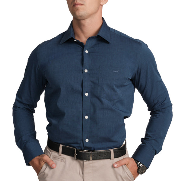 Slim Fit Full Sleeve Formal Core Shirt -Navy