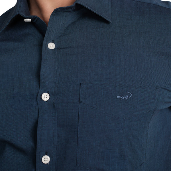 Slim Fit Full Sleeve Formal Core Shirt -Navy