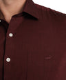 Slim Fit Full Sleeve Formal Core Shirt -Garnet