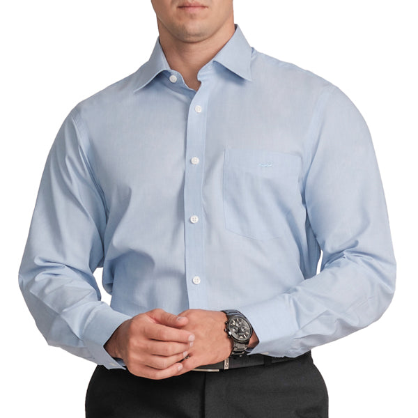 Regular Fit Full Sleeve Formal Core Shirt -Vista Blue