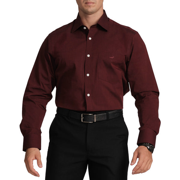Regular Fit Full Sleeve Formal Core Shirt -Garnet