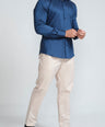 Crocodile Mens Slim Fit FS Formal Seasonal Shirt Blue - Estate Blue