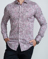 Crocodile Mens Slim Fit FS Evening Shirt Fuchsia Rose