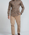 Crocodile Mens Slim Fit FS Evening Shirt Brown - Browine