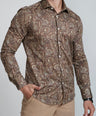 Crocodile Mens Slim Fit FS Evening Shirt Brown - Browine