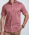 Crocodile Mens Slim Fit HS Eevening Shirt Purple - Wistful Mauve