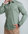 Crocodile Mens Slim FS Evening Shirt Green - Mineral Green