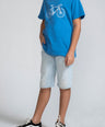 Crocodile Kids Crew Neck Ss T-Shirt Blue - Brilliant Blue