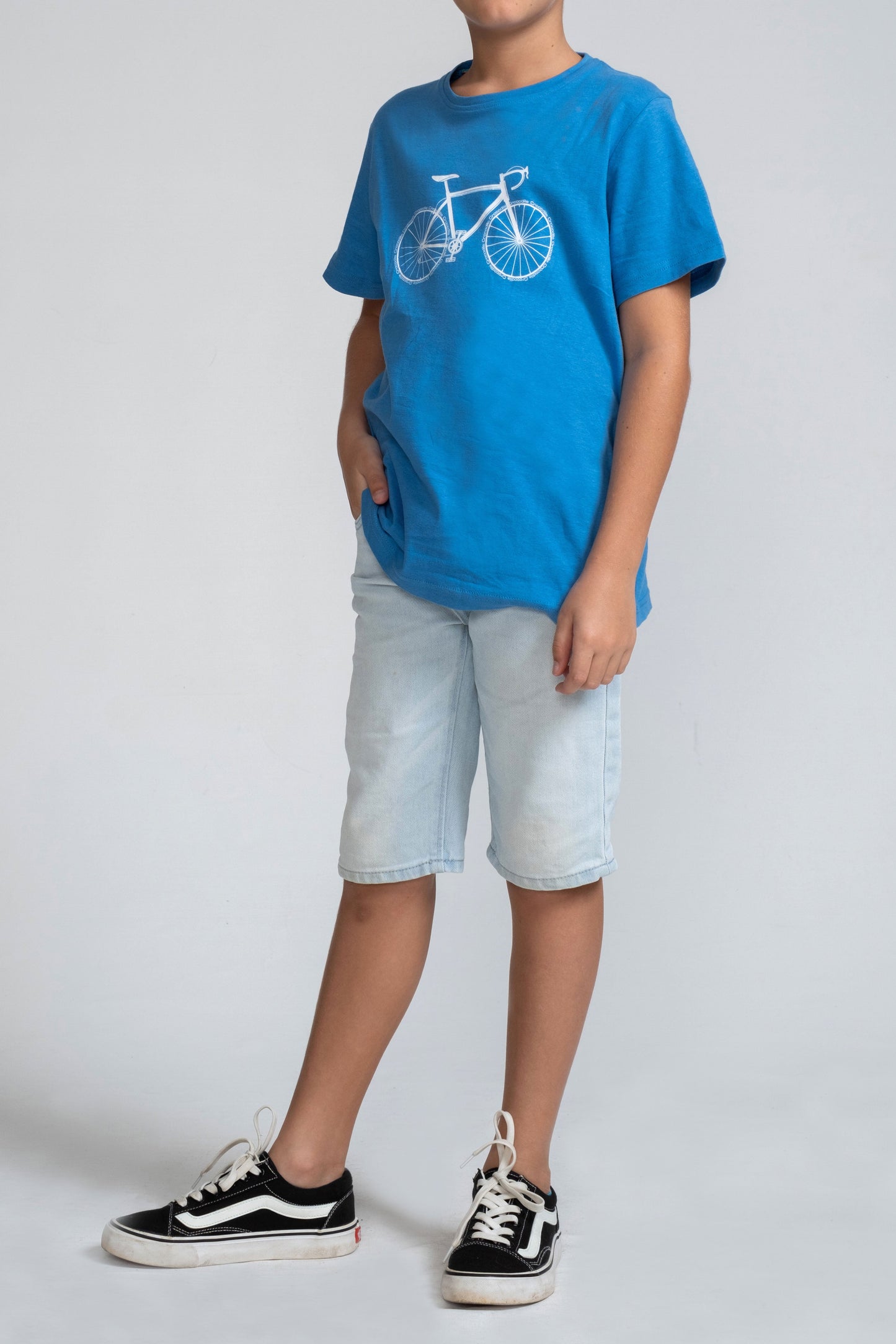 Crocodile Kids Crew Neck Ss T-Shirt Blue - Brilliant Blue