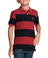 Stripe Fusion Polo-Maroon