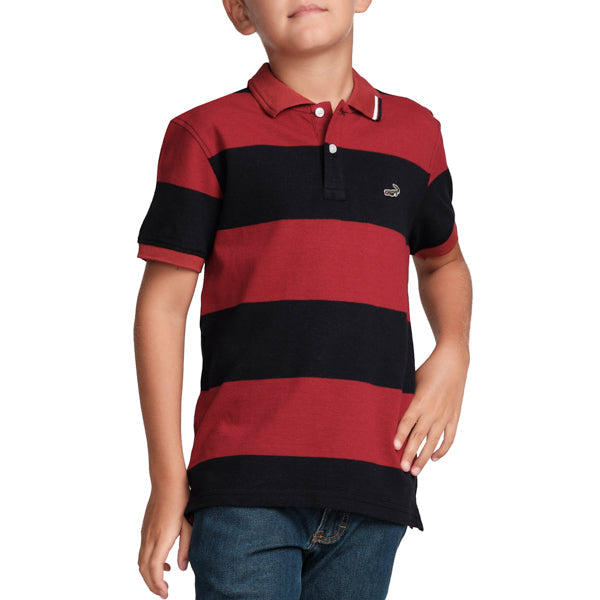 Stripe Fusion Polo-Maroon