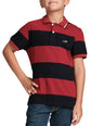 Stripe Fusion Polo-Maroon