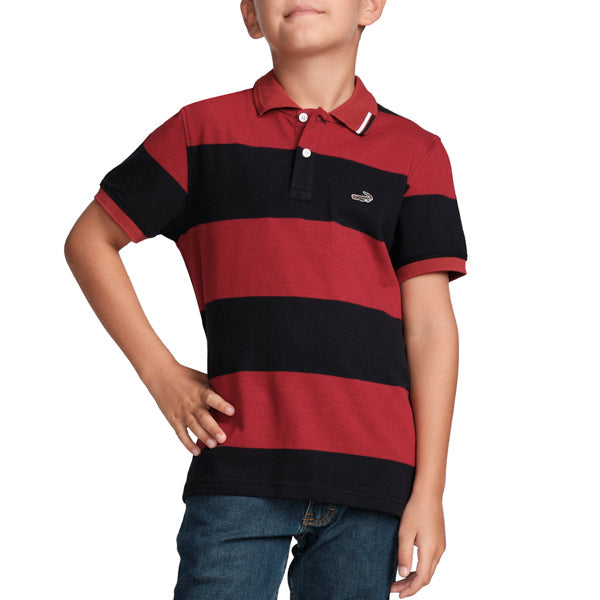 Stripe Fusion Polo-Maroon