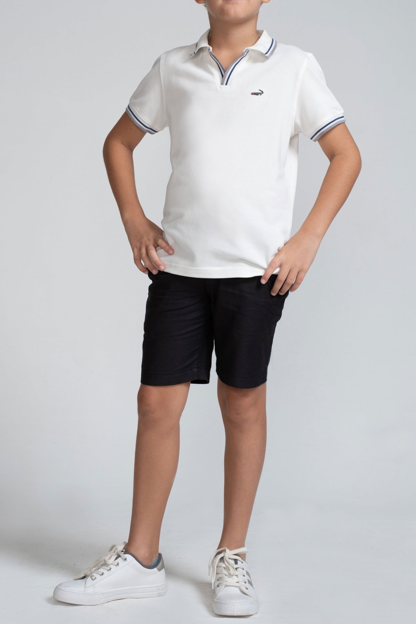 Crocodile Kids Polo Hs T-Shirt Bright White