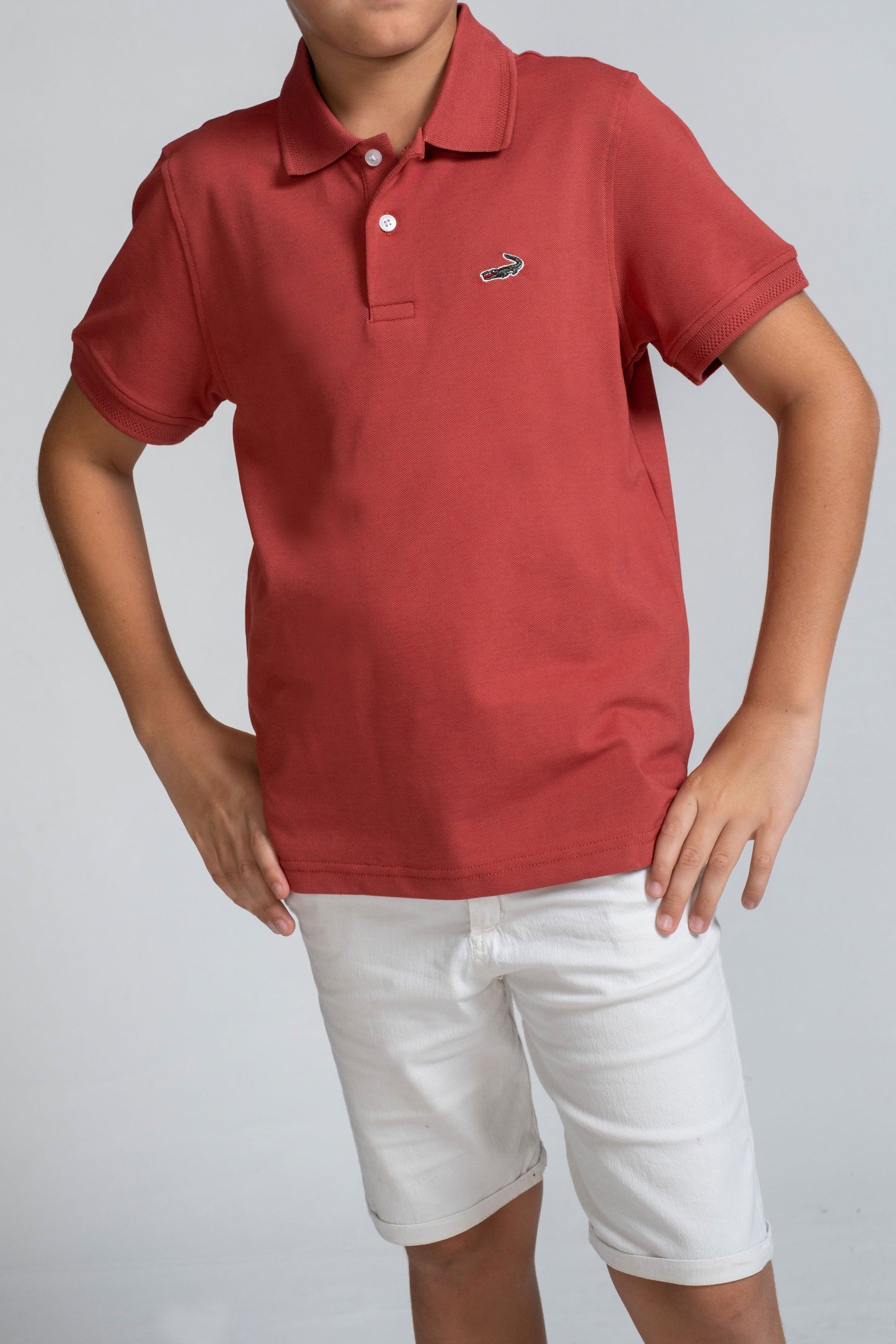 Crocodile Kids Supima Polo T Shirt Cardinal