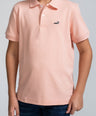 Crocodile Kids Supima Polo T Shirt Peach Fuzz