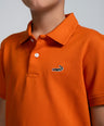 Crocodile Kids Supima Polo T Shirt Burnt Orange