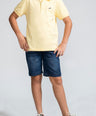 Crocodile Kids Supima Polo T Shirt Yellow - Aurora