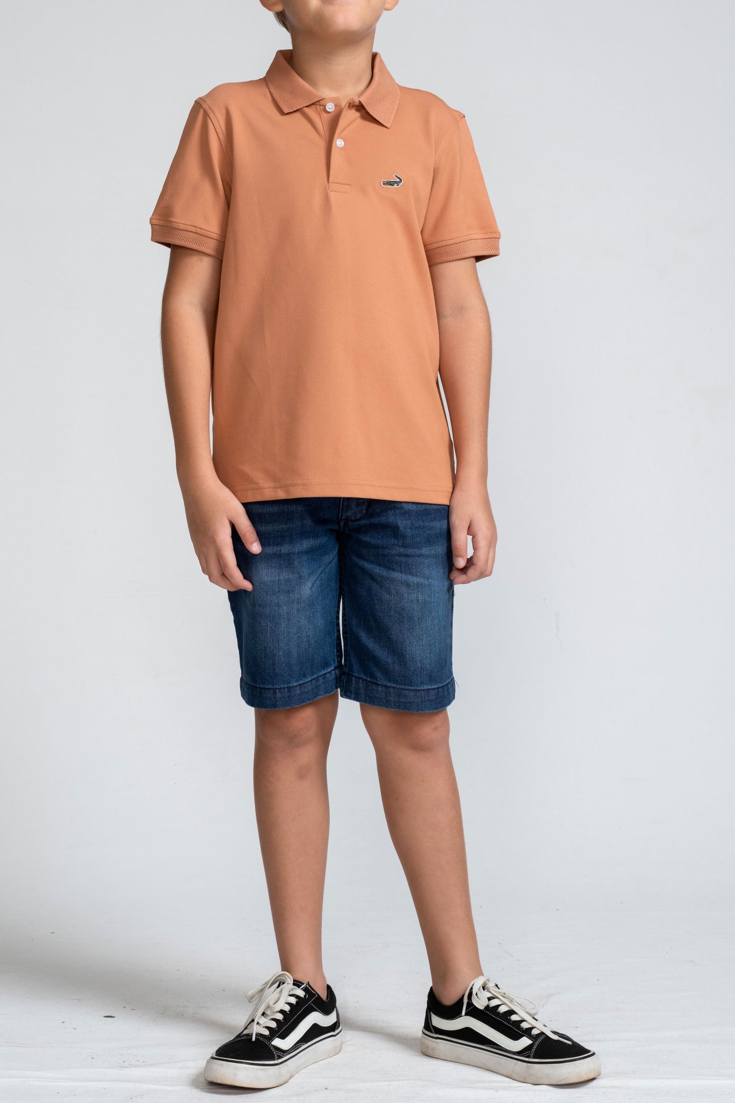 Crocodile Kids Supima Polo T Shirt Brown - Pecan Brown