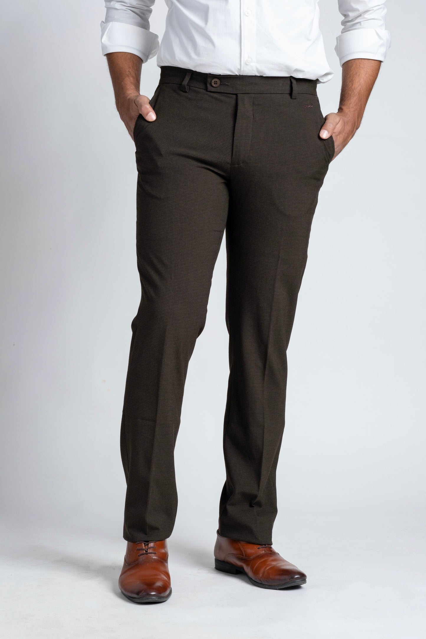 Slim Fit -Formal Trouser - Brown Chestnut