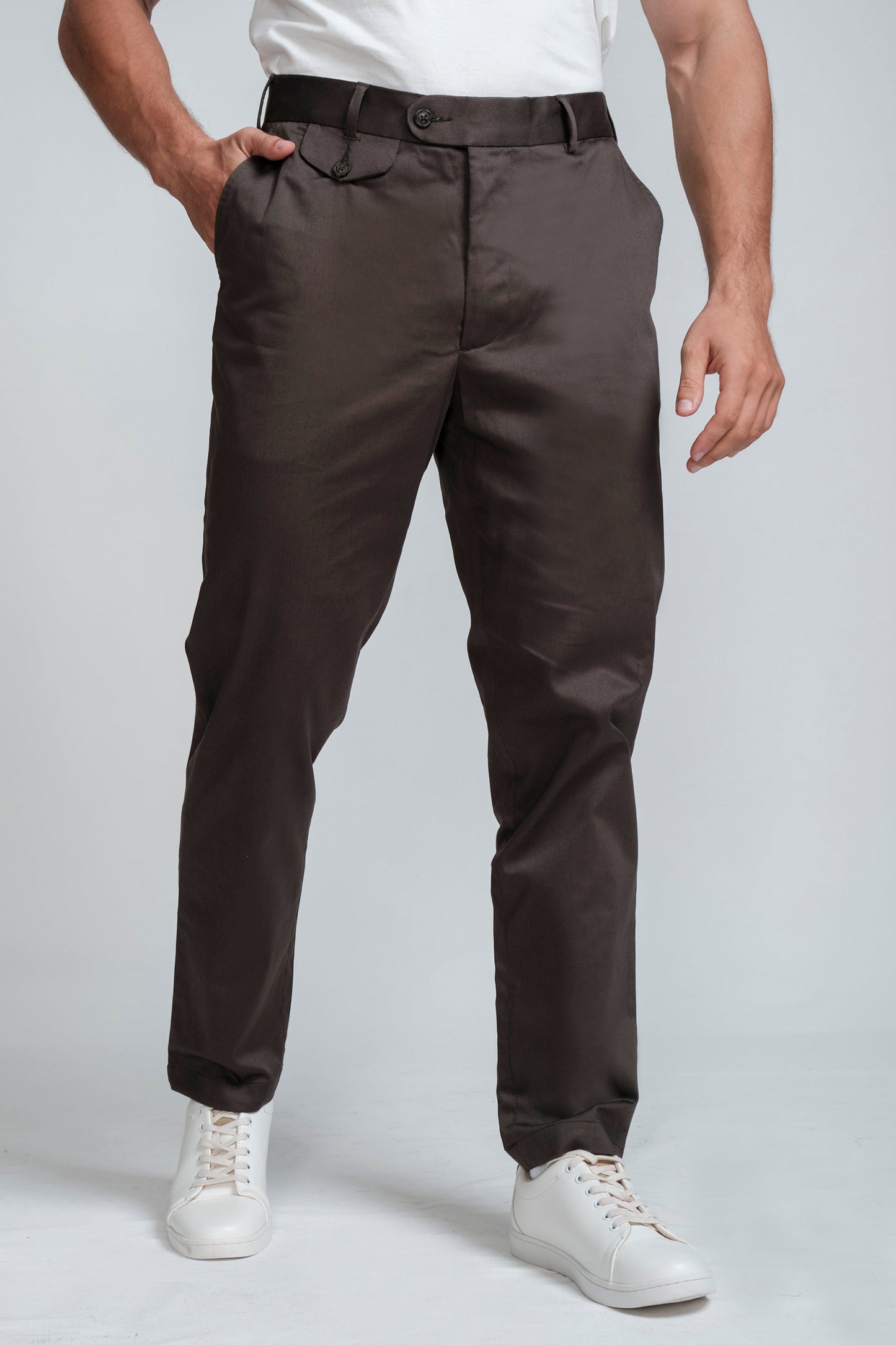 Crocodile Mens Slim Fit Chino Charcoal